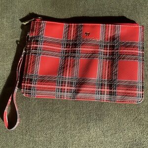 NWOT Simply Southern Red & Black Tartan Plaid Clutch Zipper Purse Wristlet new